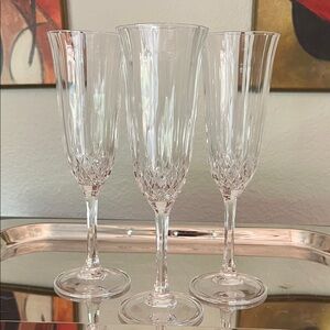 Concerto by Calph Vintage Crystal Champagne Flutes - Set of 3